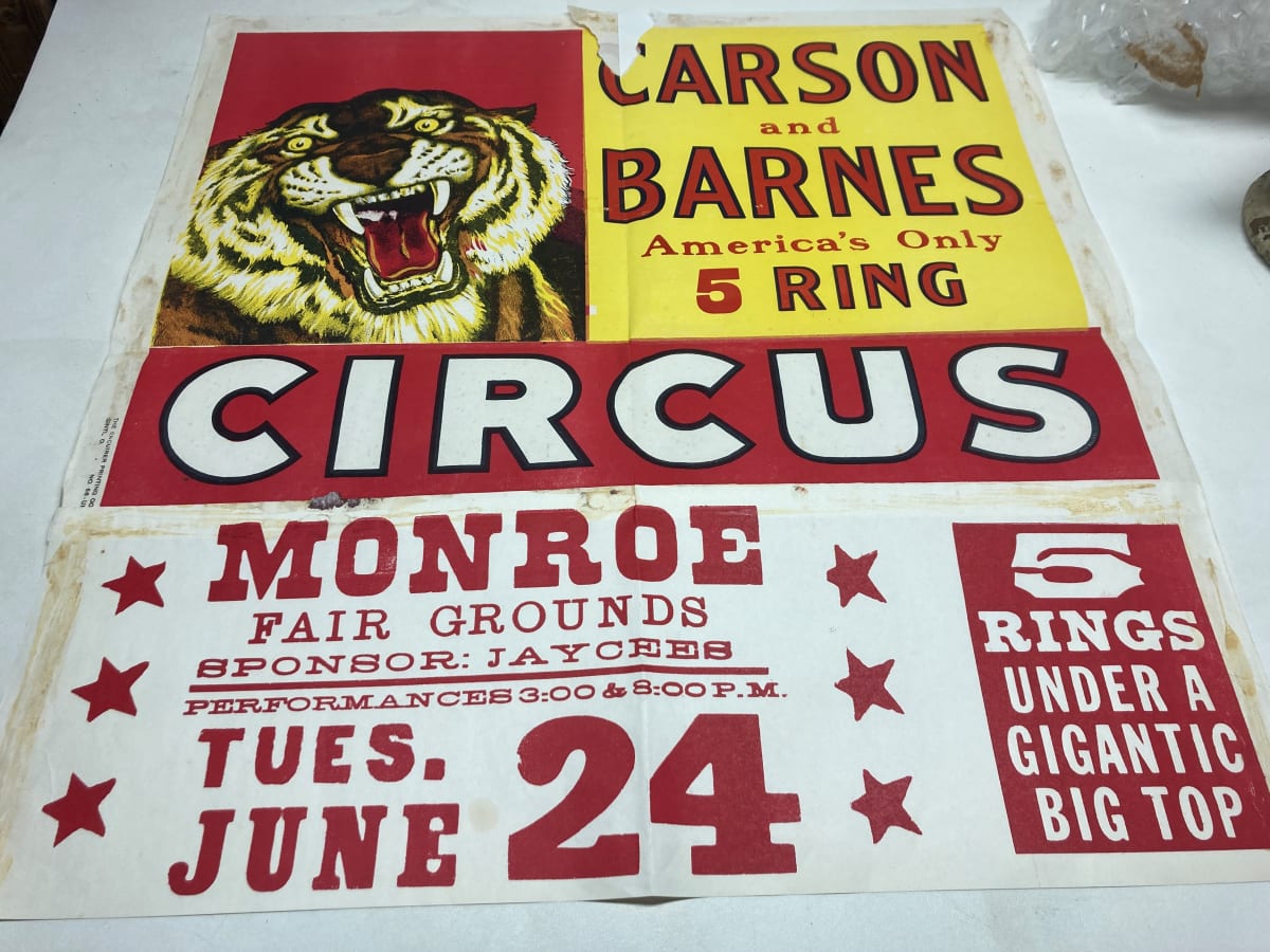 TIGER circus hatch litho poster 