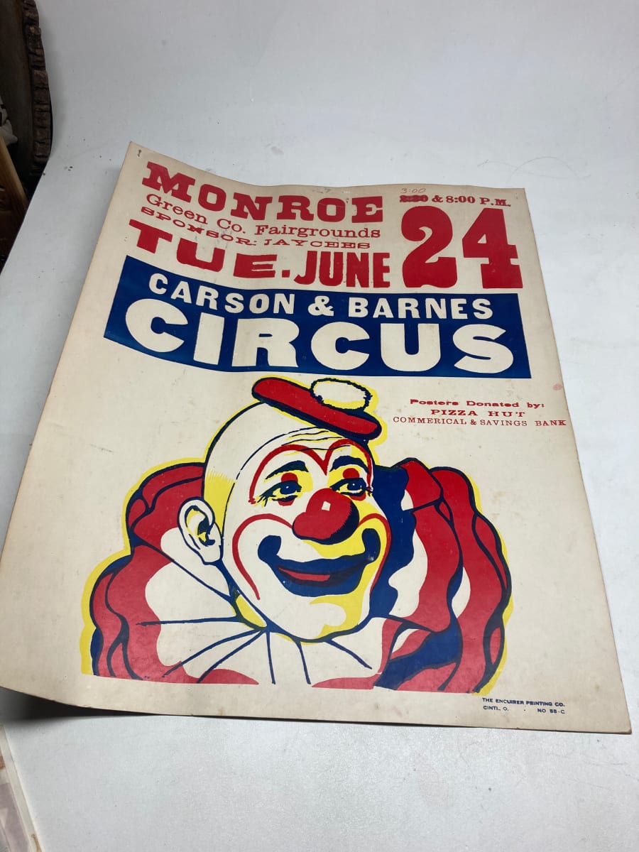 CLOWN circus hatch litho poster 