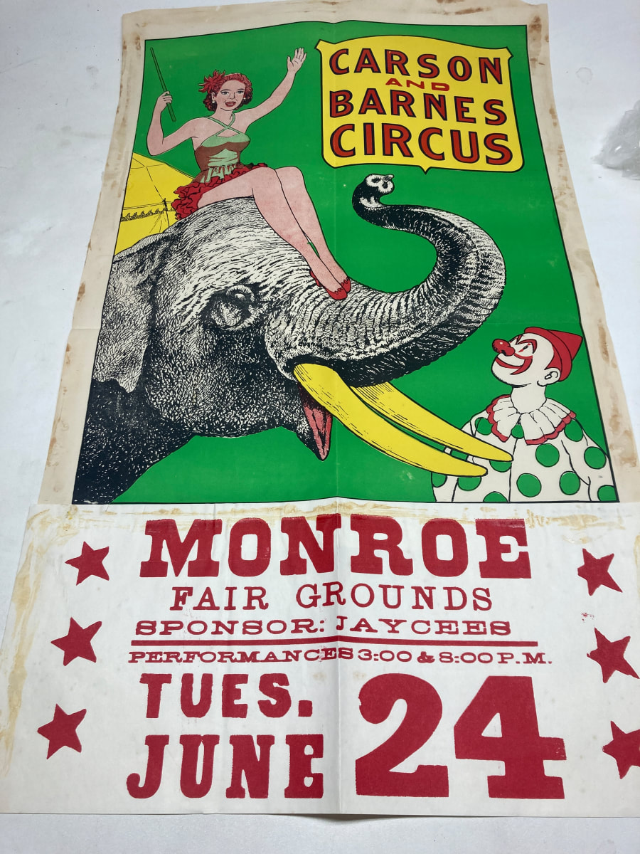 ELEPHANT circus hatch litho poster 