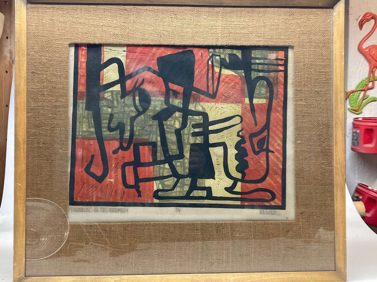 Trembling in the Kremlin by Solid block print 