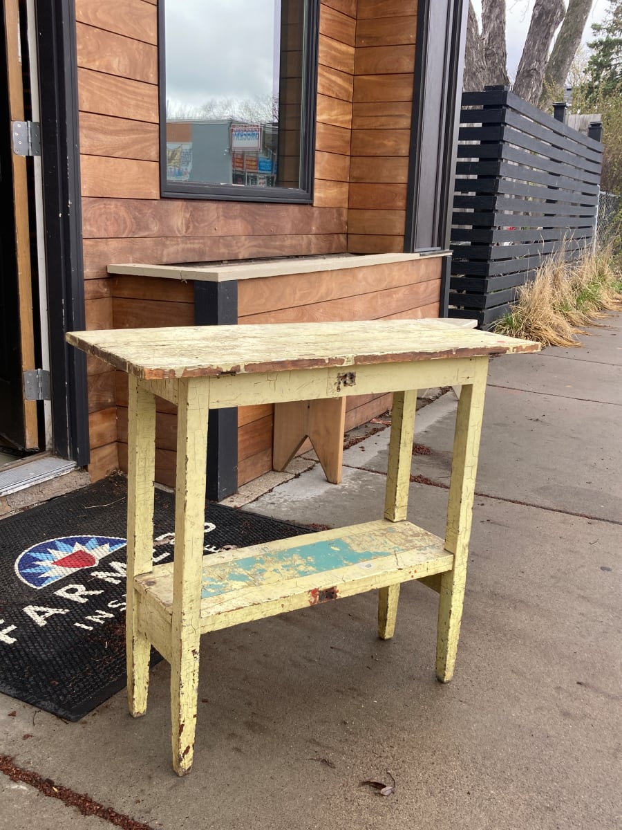 painted yellow primitive table 