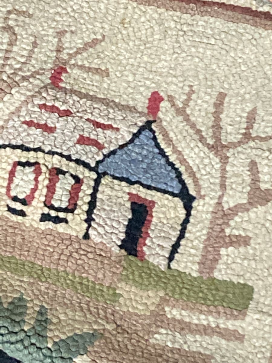 Large vintage hooked rug 