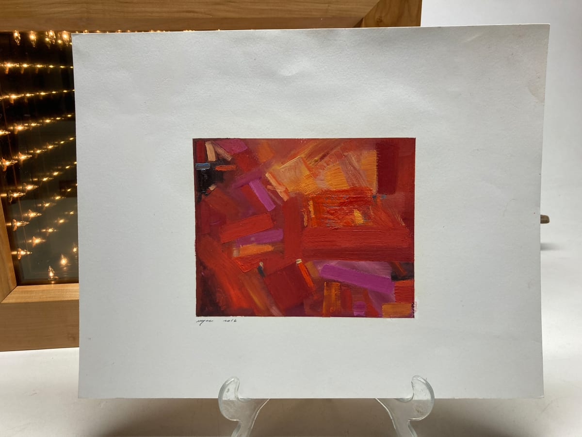 Original painting on paper in Orange #3, Image 4.