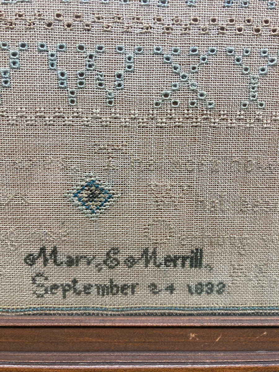 Framed sampler dated 1832, Image 4.