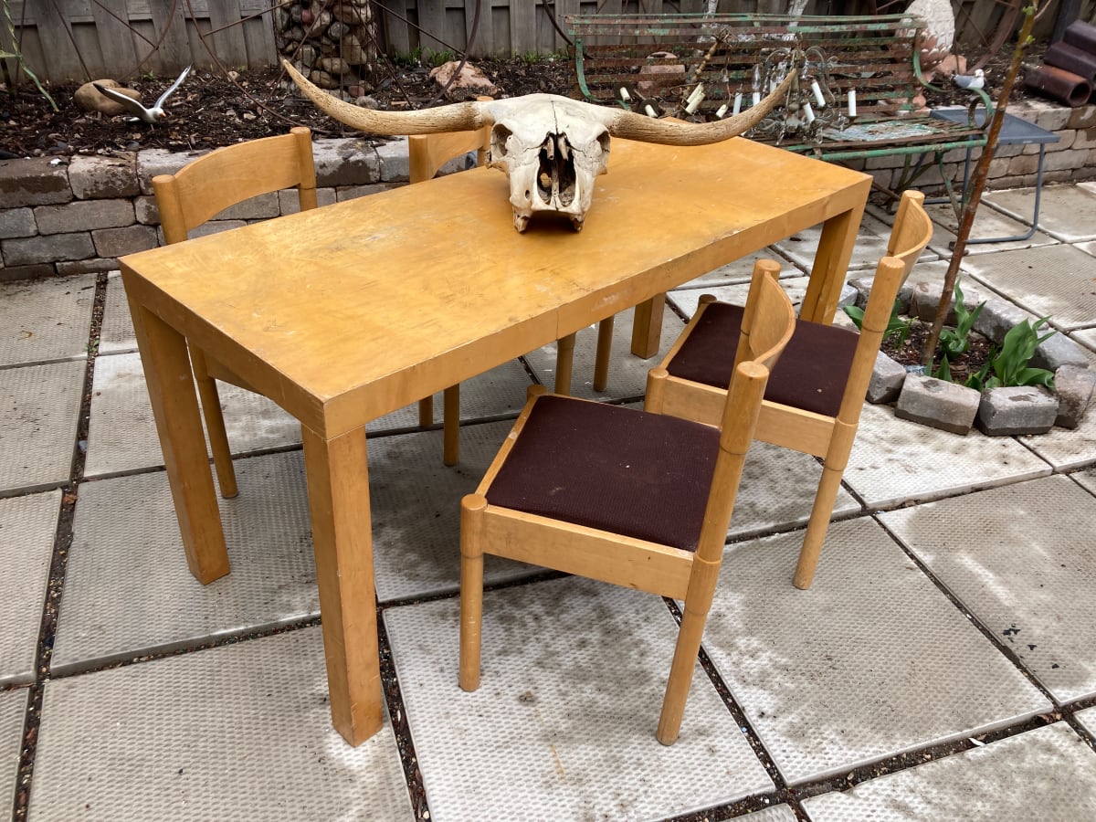 mid century modern maple parsons table 