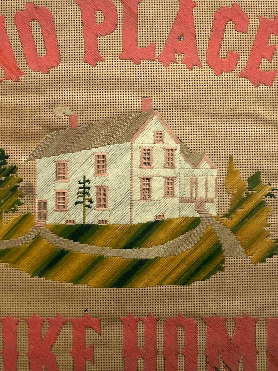 Framed cross-stitch "There Is No Place Like Home" 