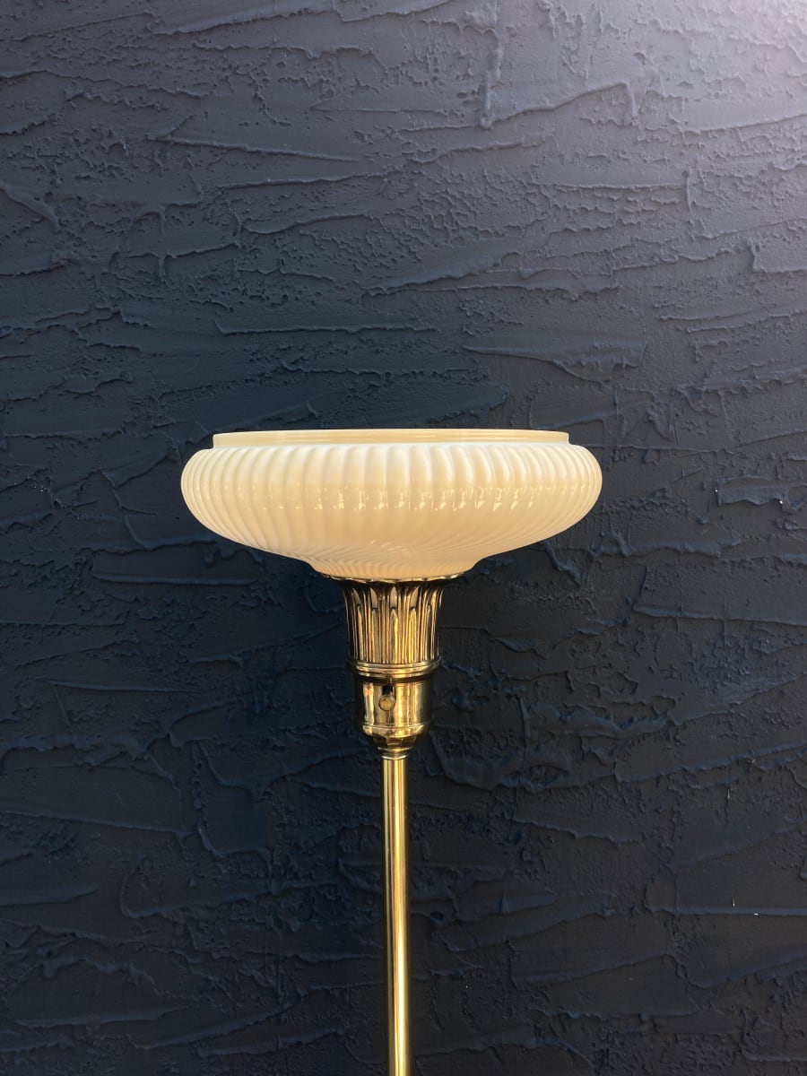 Brass torchiere floor lamp 