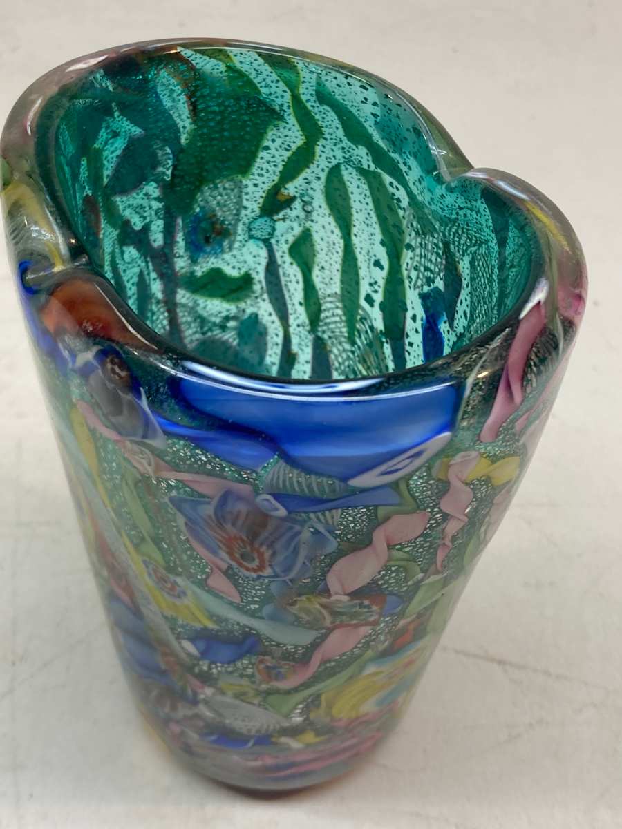 Murano art glass vase by Dino Martens for Aureliano Toso 