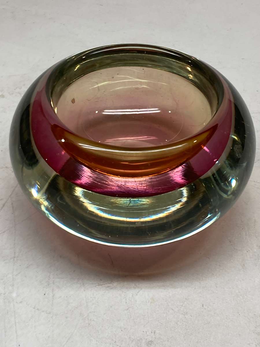 Sommerso Murano art glass bowl 