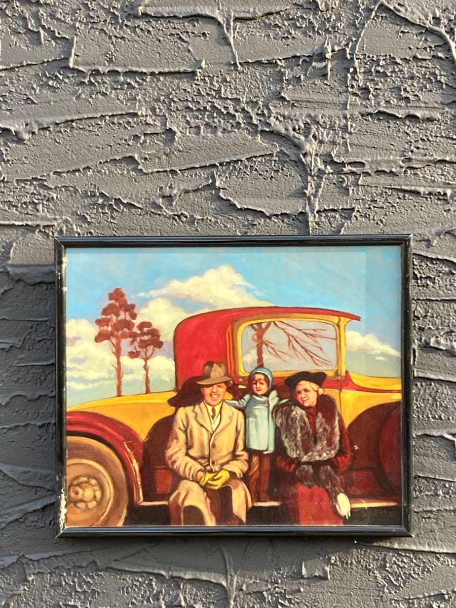 Framed Road Trip oil painting 