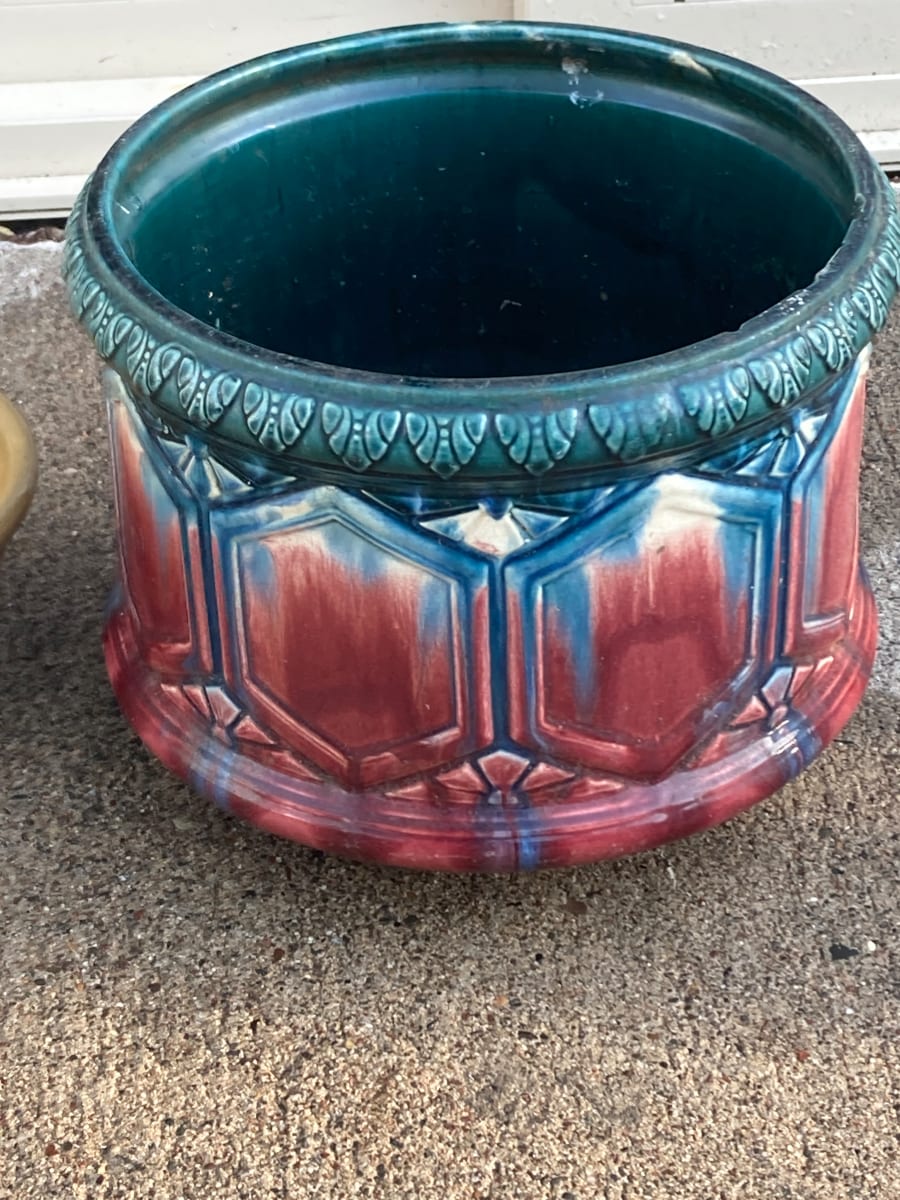 brush McCoy large pottery jardiniere 