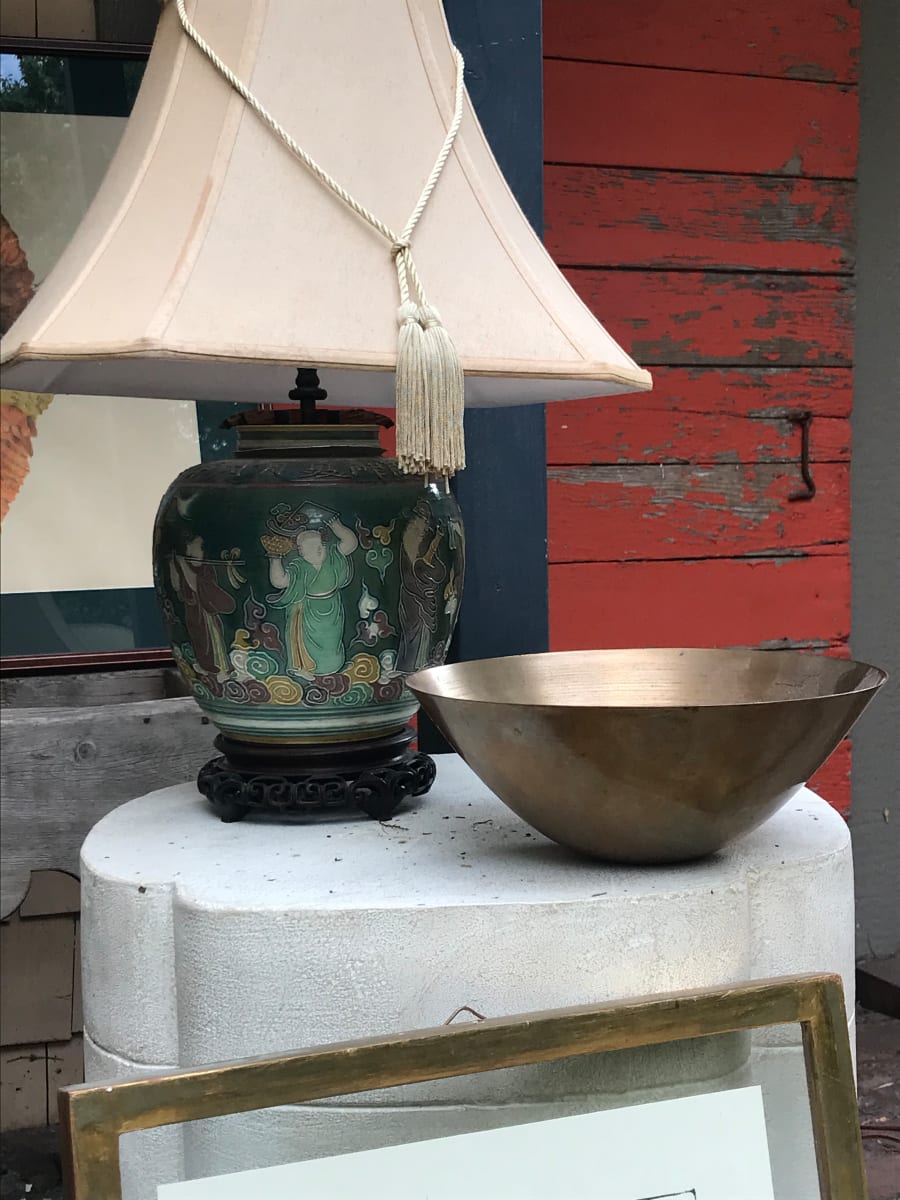 Original signed sculpture brass bowl 