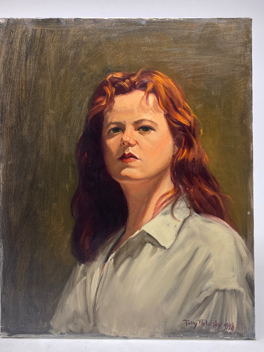 Portrait of redheaded girl on board 
