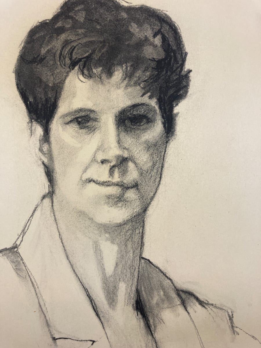 Black and white portrait on paper 