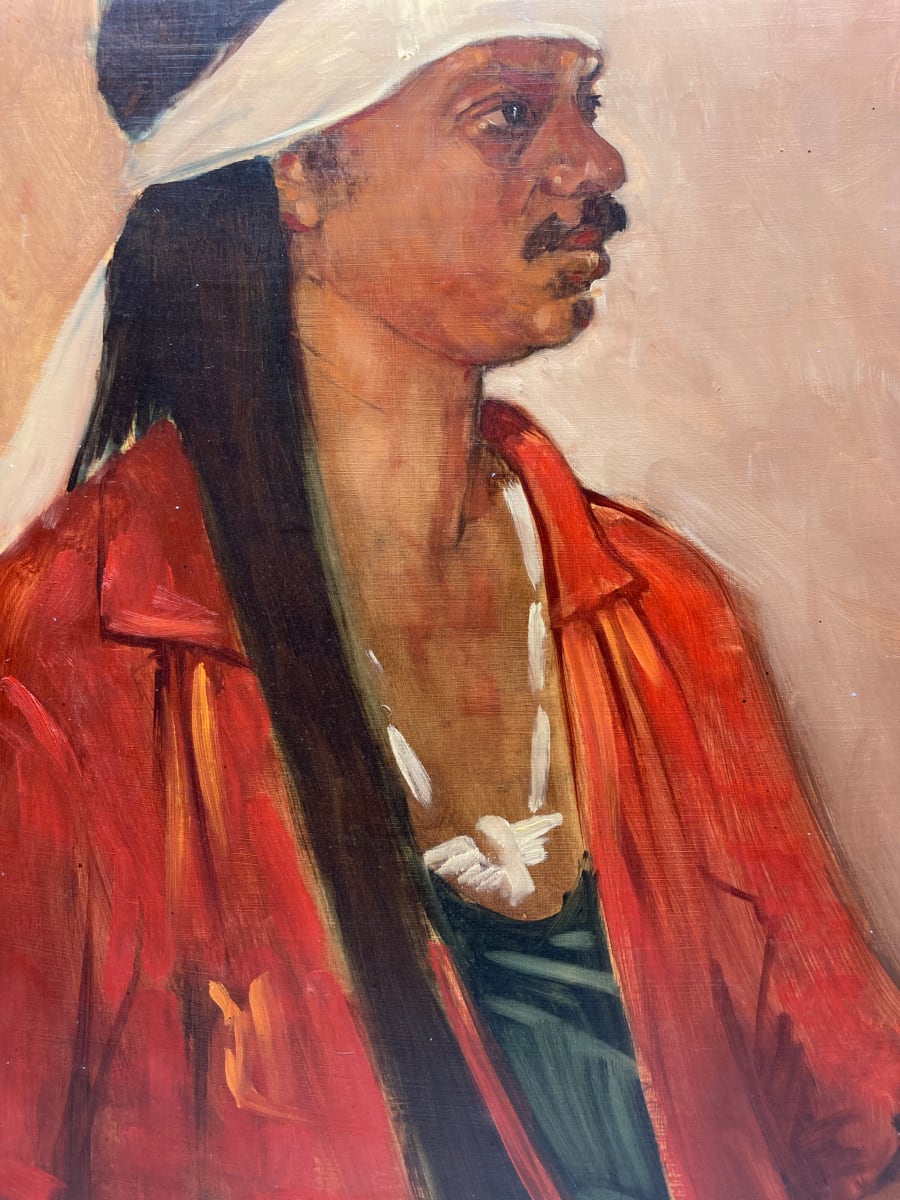 Portrait of man in red coat 