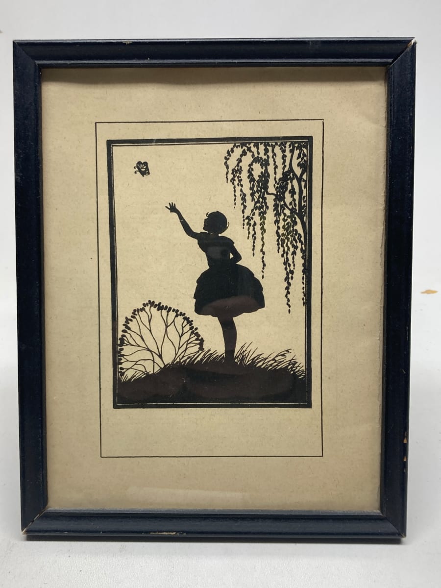 Framed silhouette of young girl 