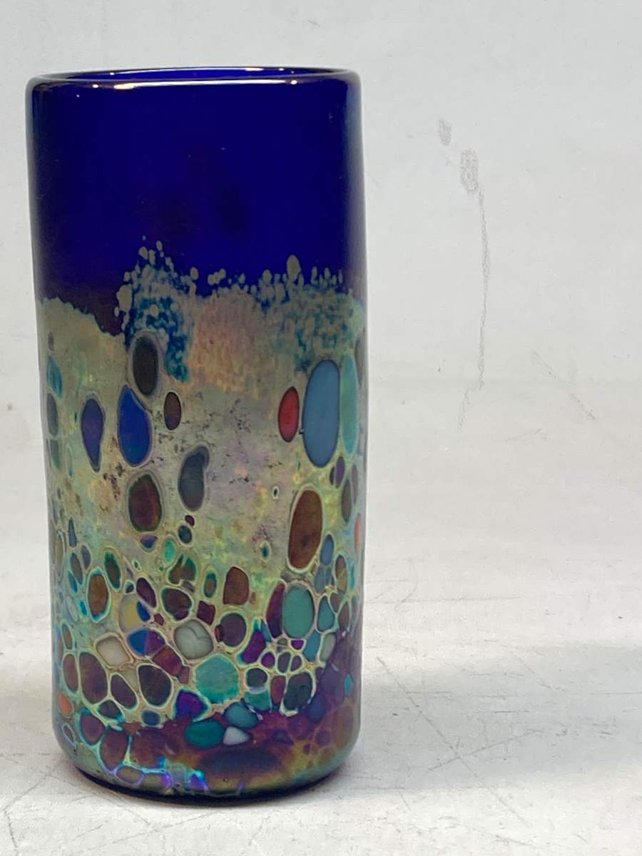 David Tate hand blown art glass vase 