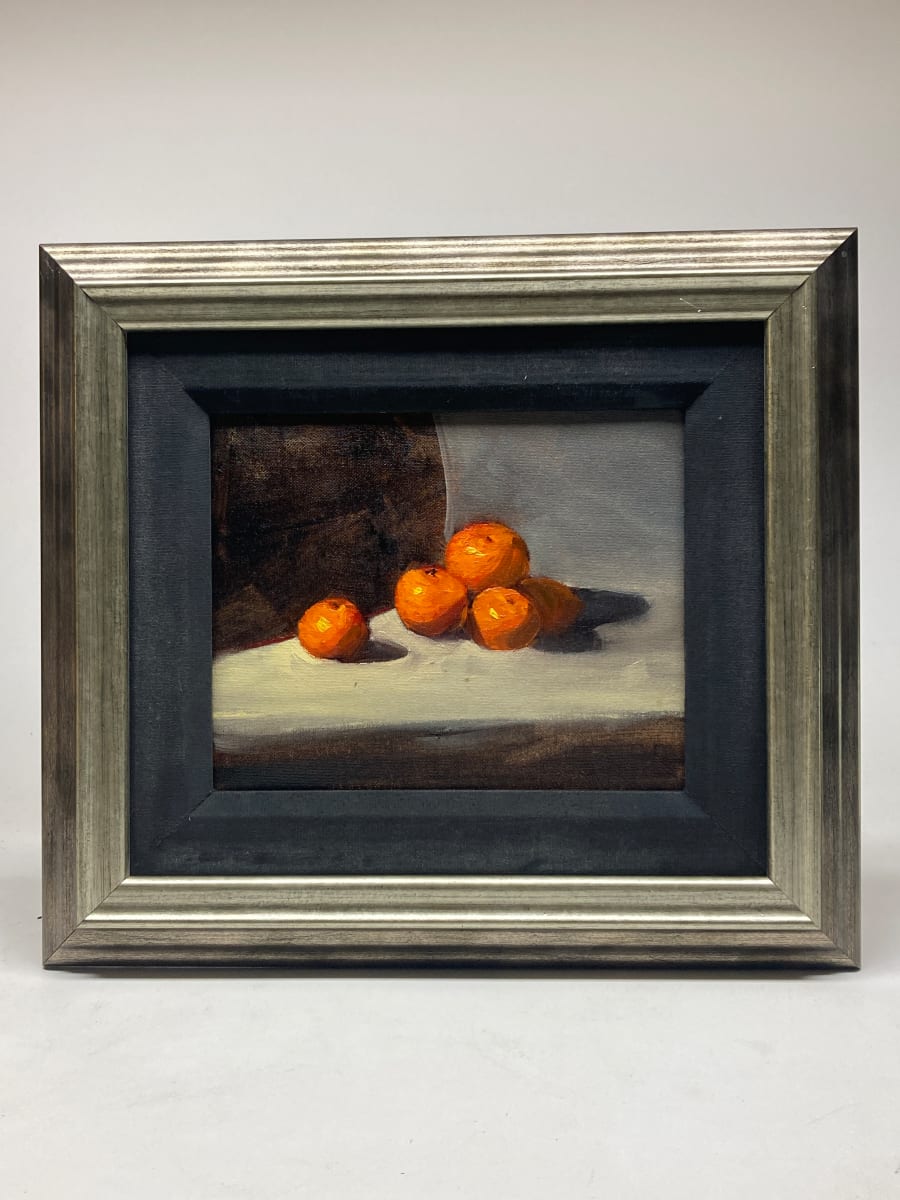 Framed original painting of persimmons 