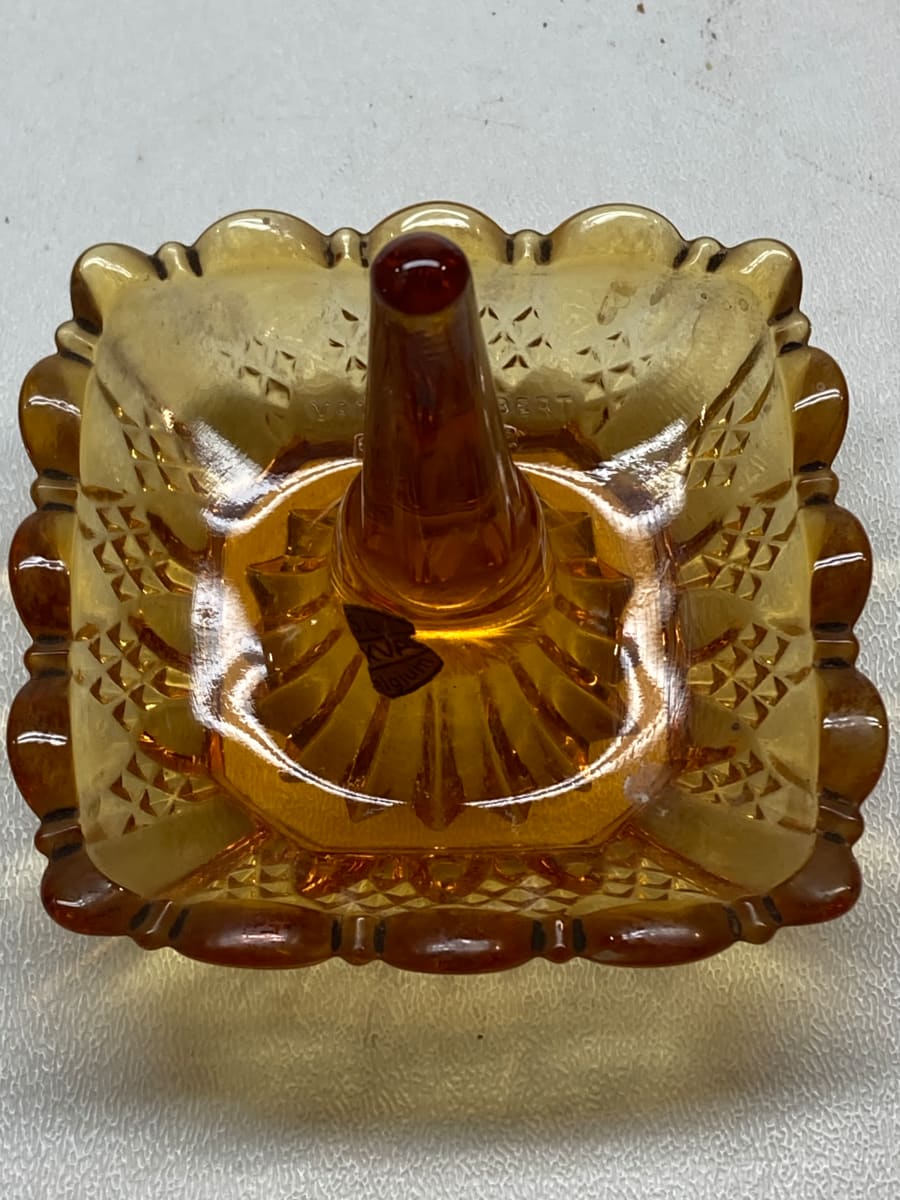 Val St. Lambert amber ring dish 