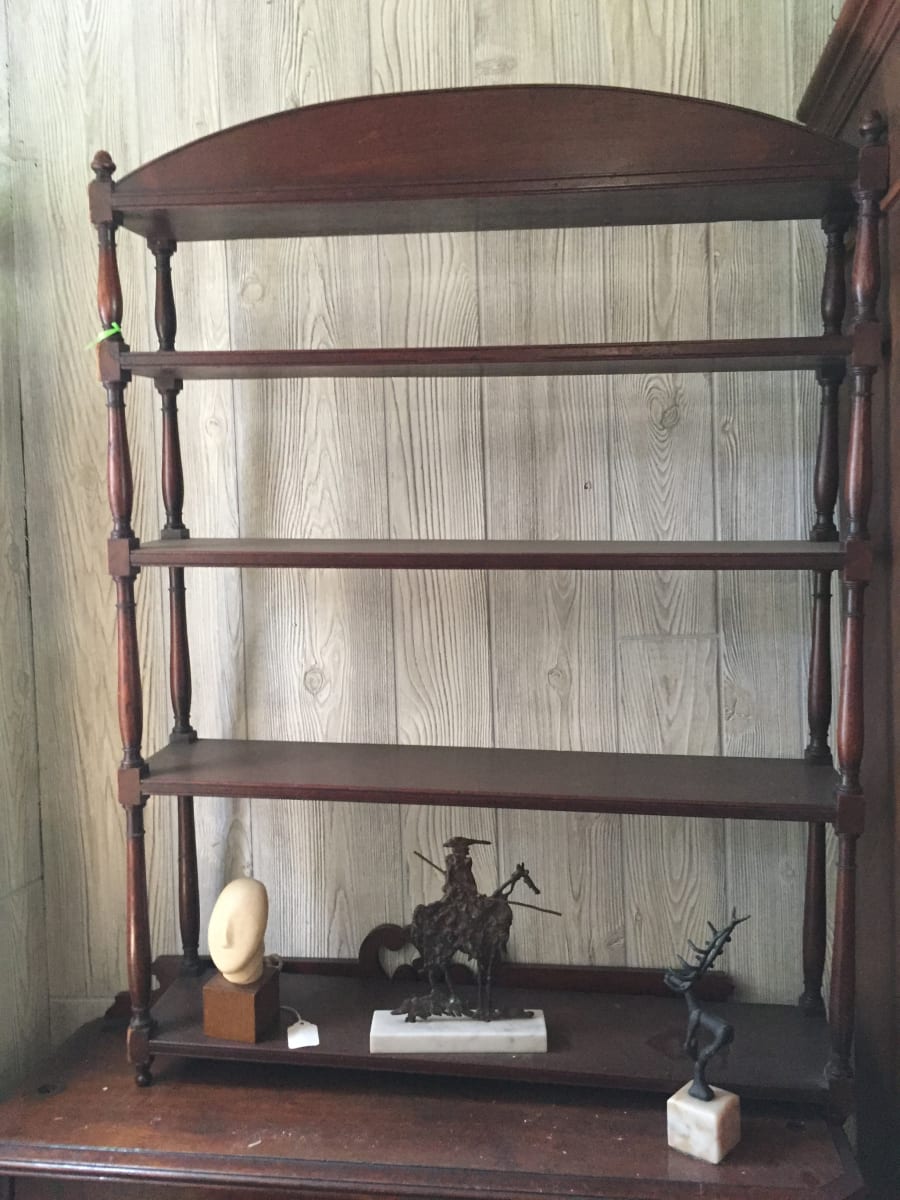 Vintage early mahogany wall shelf, Image 1.