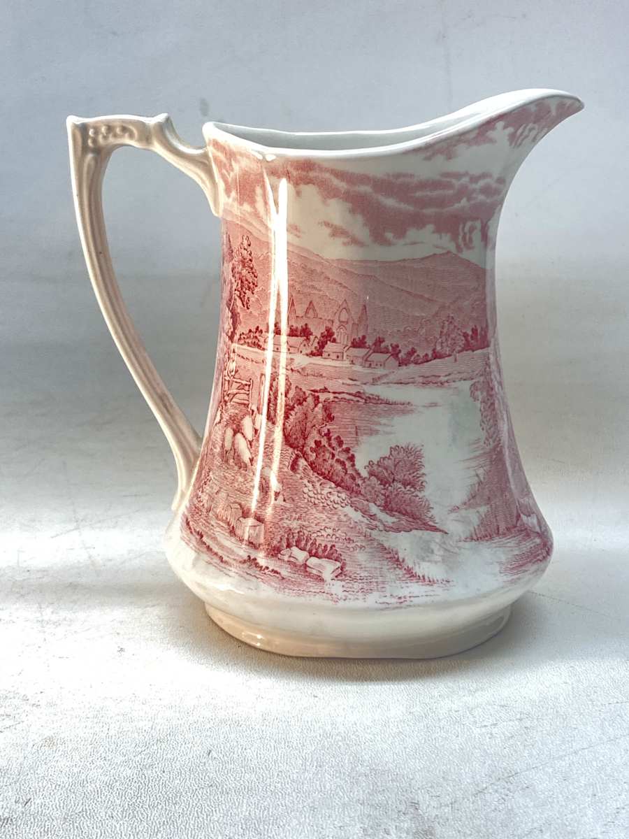 Red and white Chintz pitcher, Image 4.