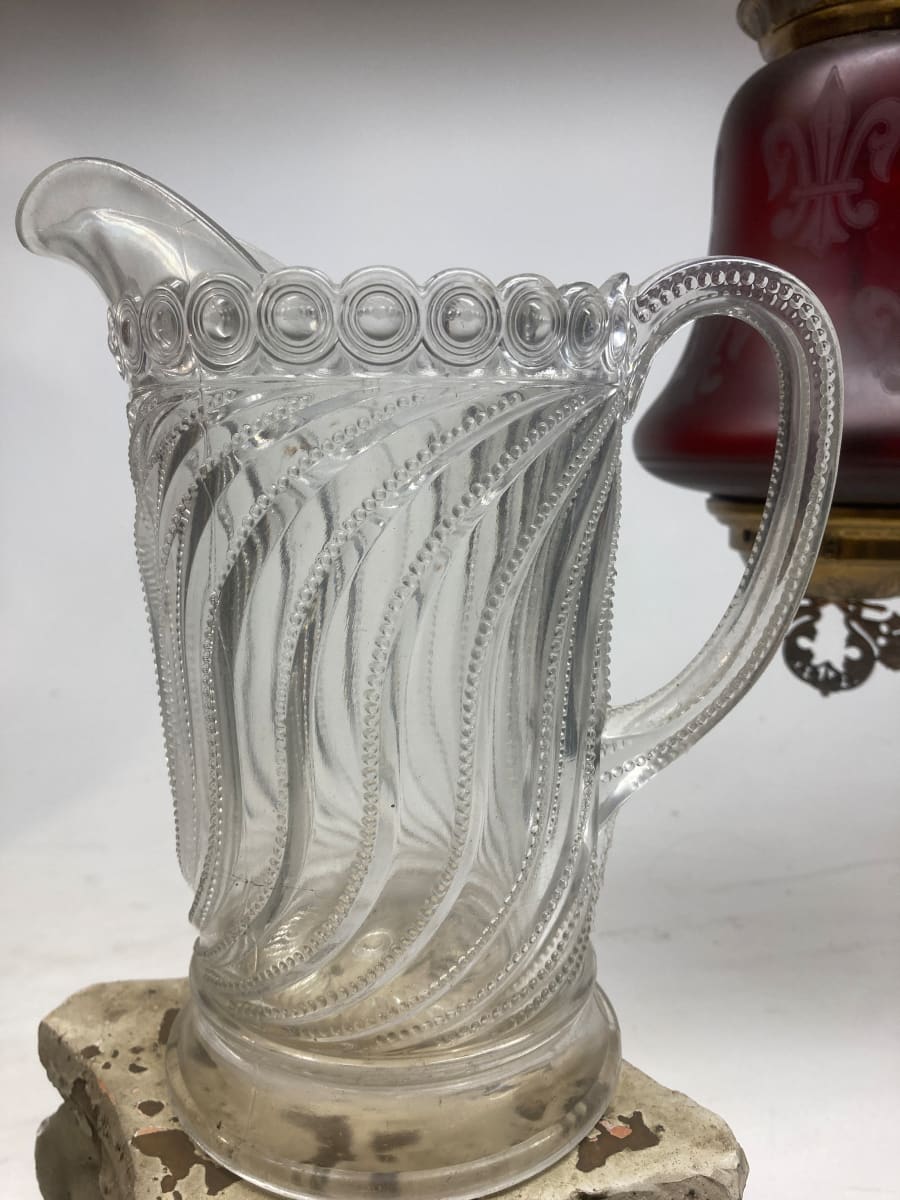 EAPG clear glass water pitcher 