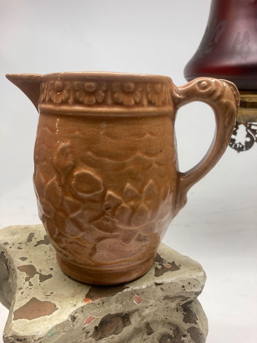 molded pottery water pitcher, Image 2.