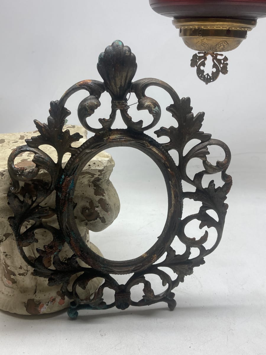 5 Ornate Victorian oval metal  frames 