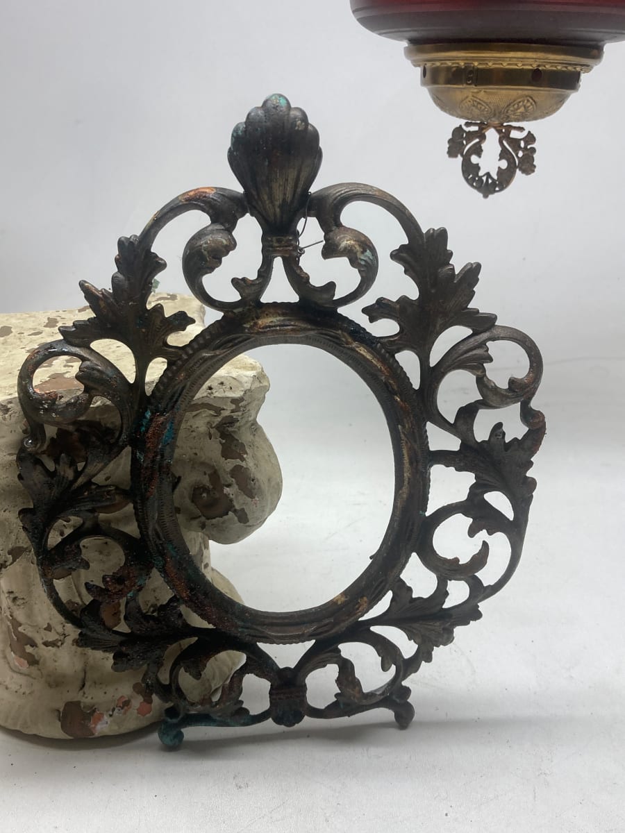 Ornate Victorian oval metal  frame 