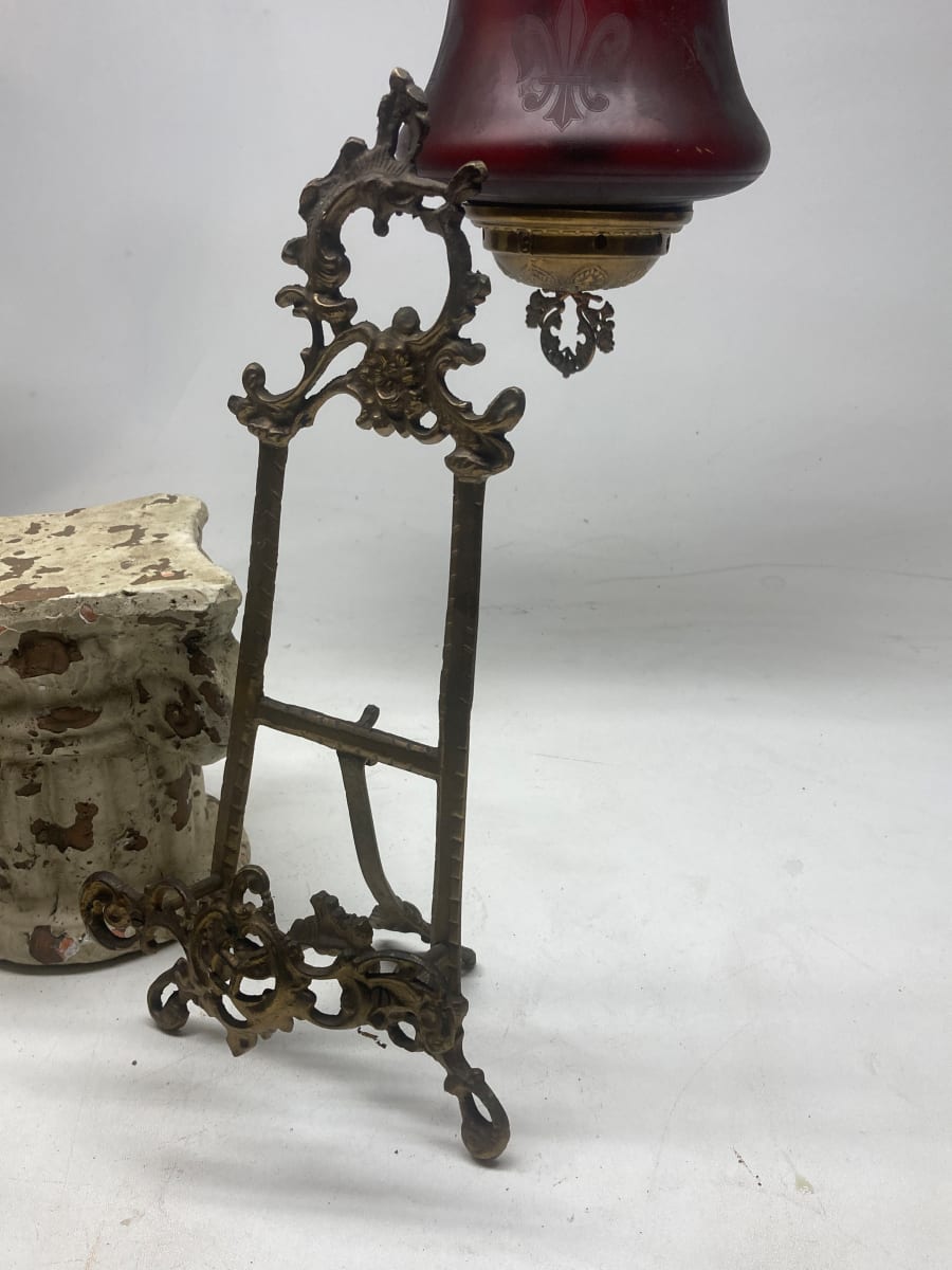 Ornate Victorian metal table top easel 