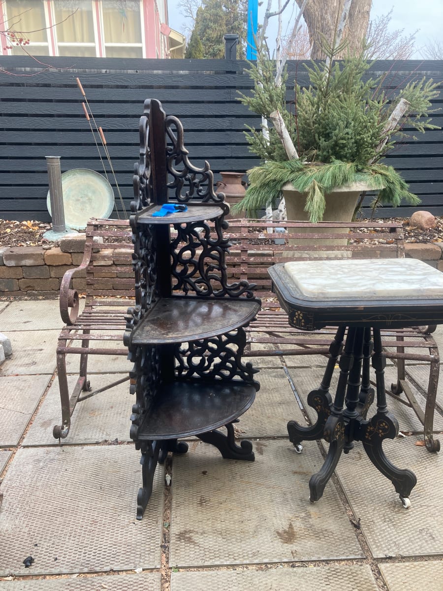 Carved victorian corner shelf 