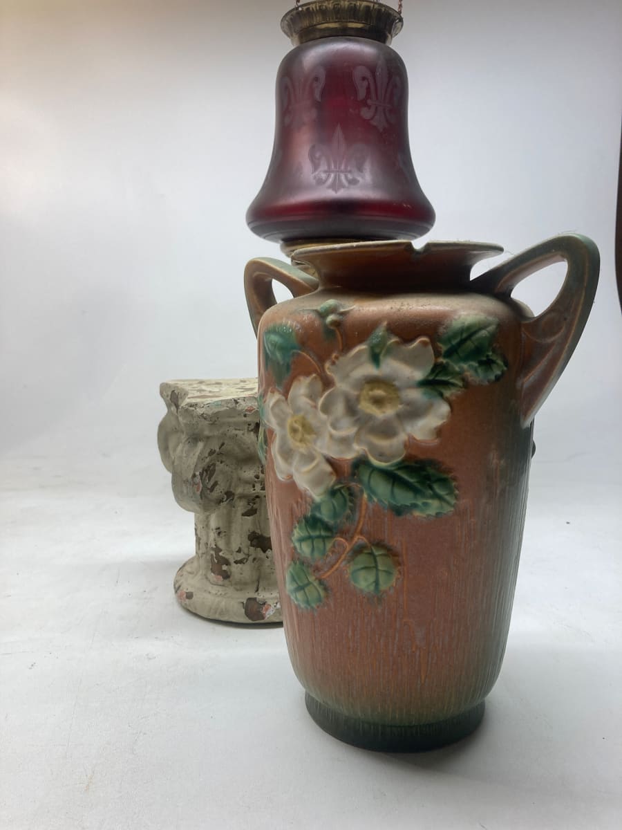 Roseville dogwood vase 