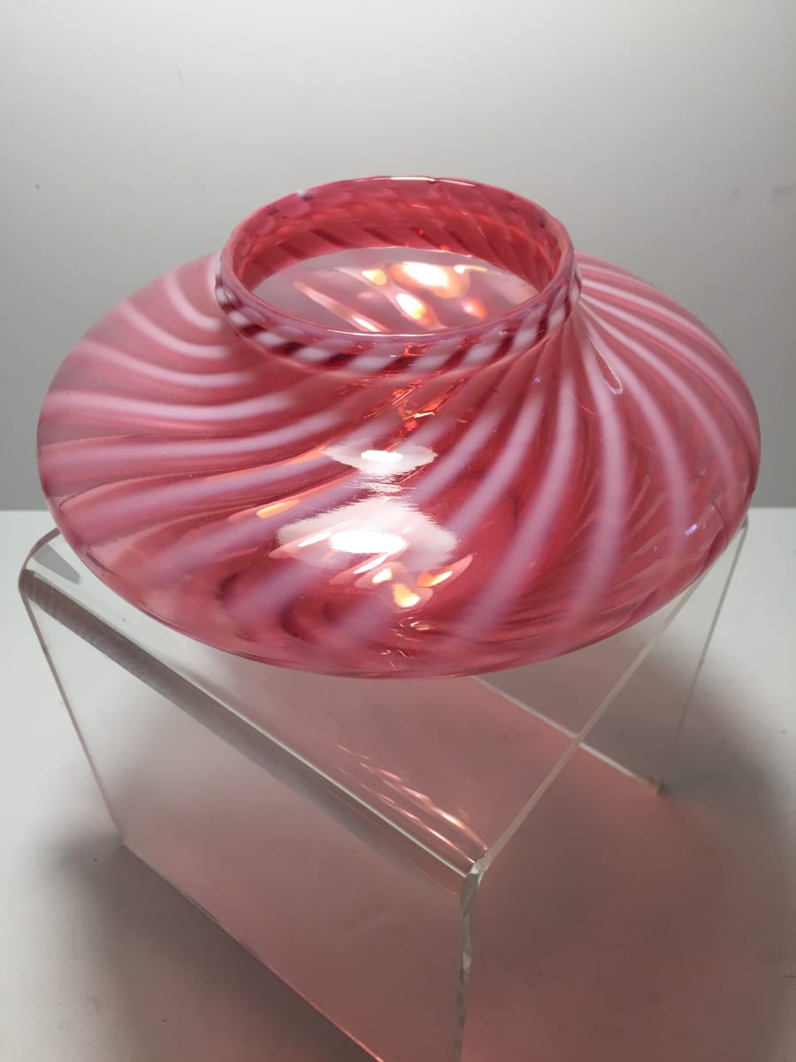 vintage Cranberry swirl vase, Image 2.