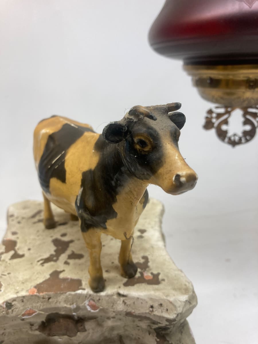 vintage metal cow 