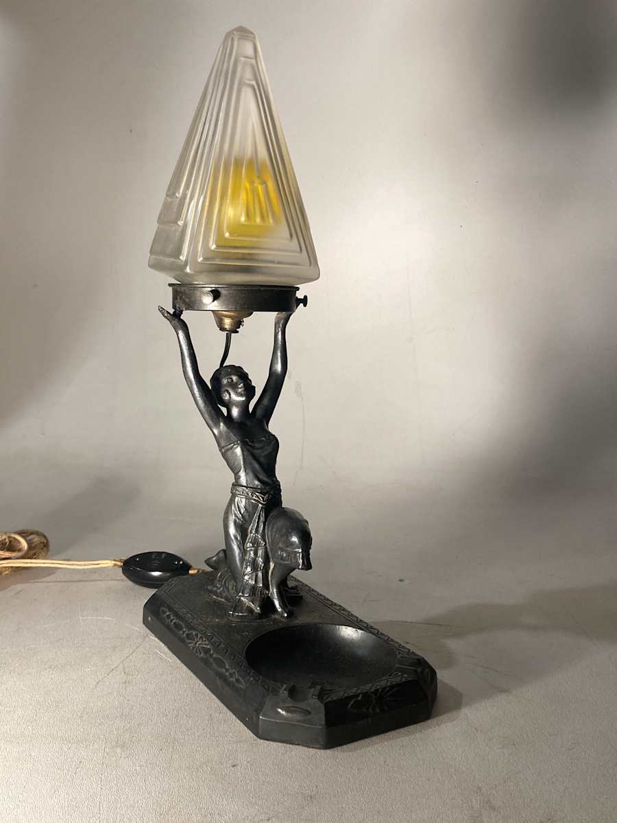 Art Deco Female figural lamp 