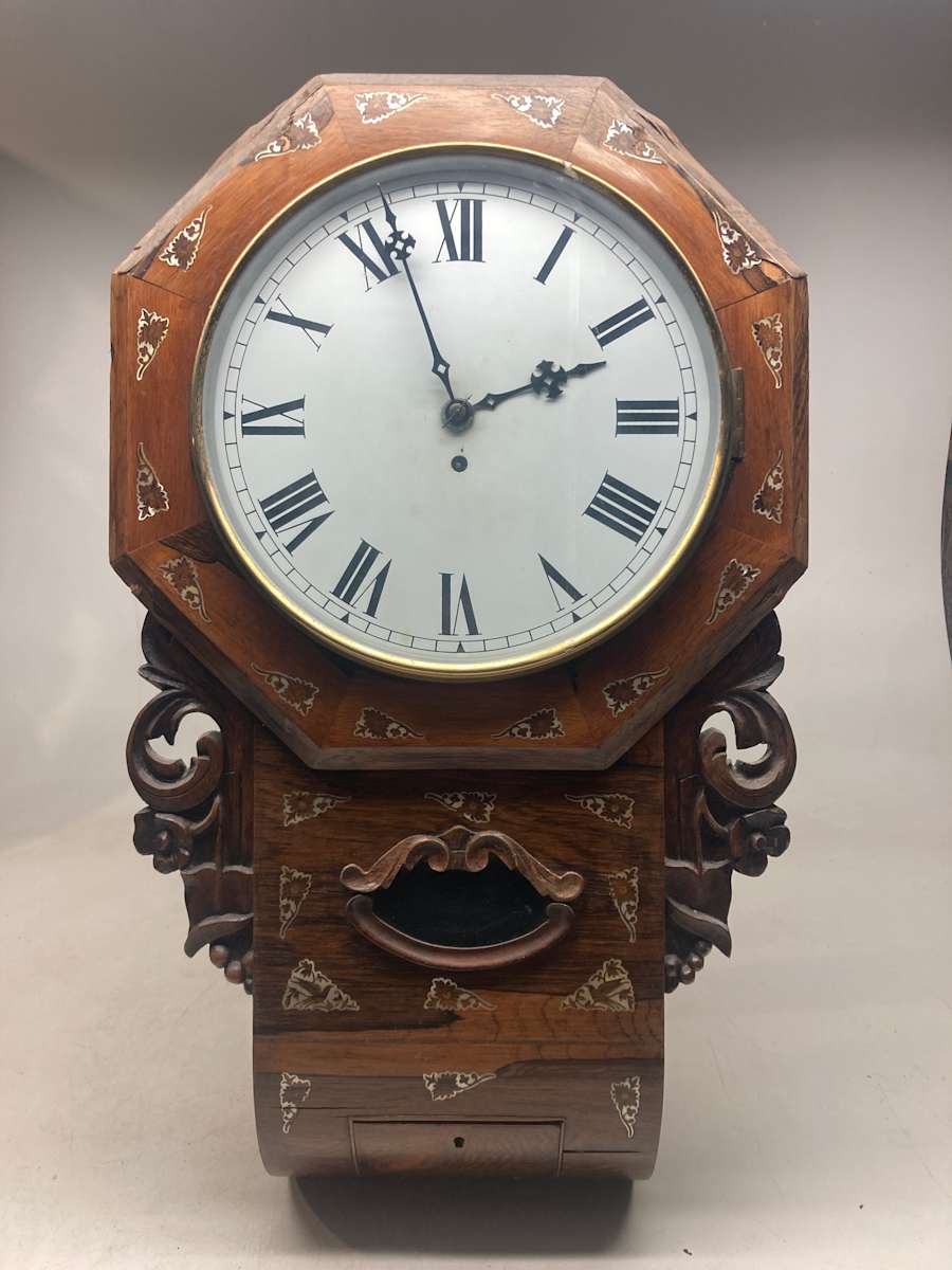 Early American Rosewood wall clock 