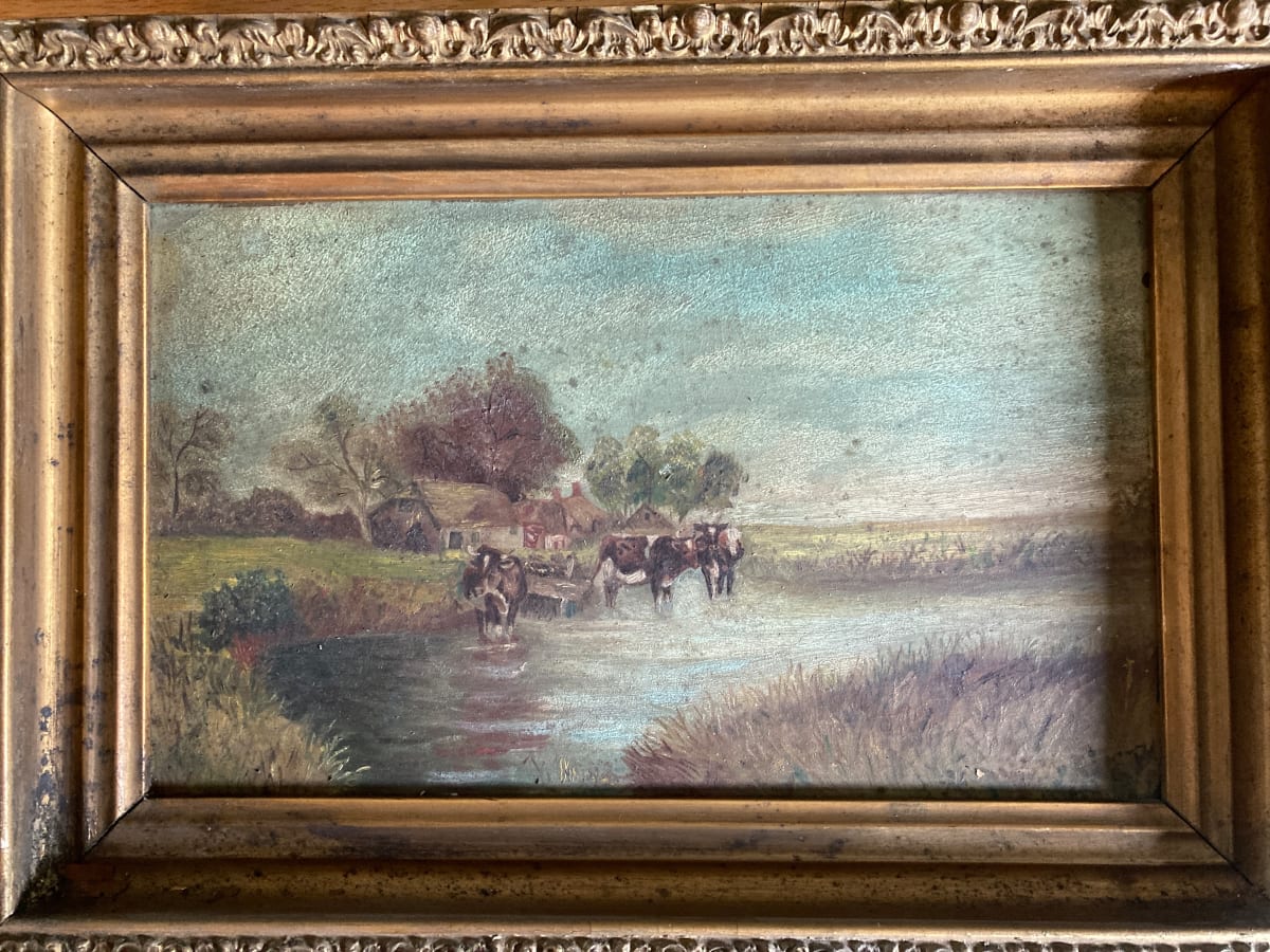 Old painting of cows 