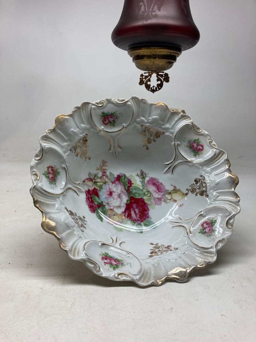 Hand decorated serving bowl 