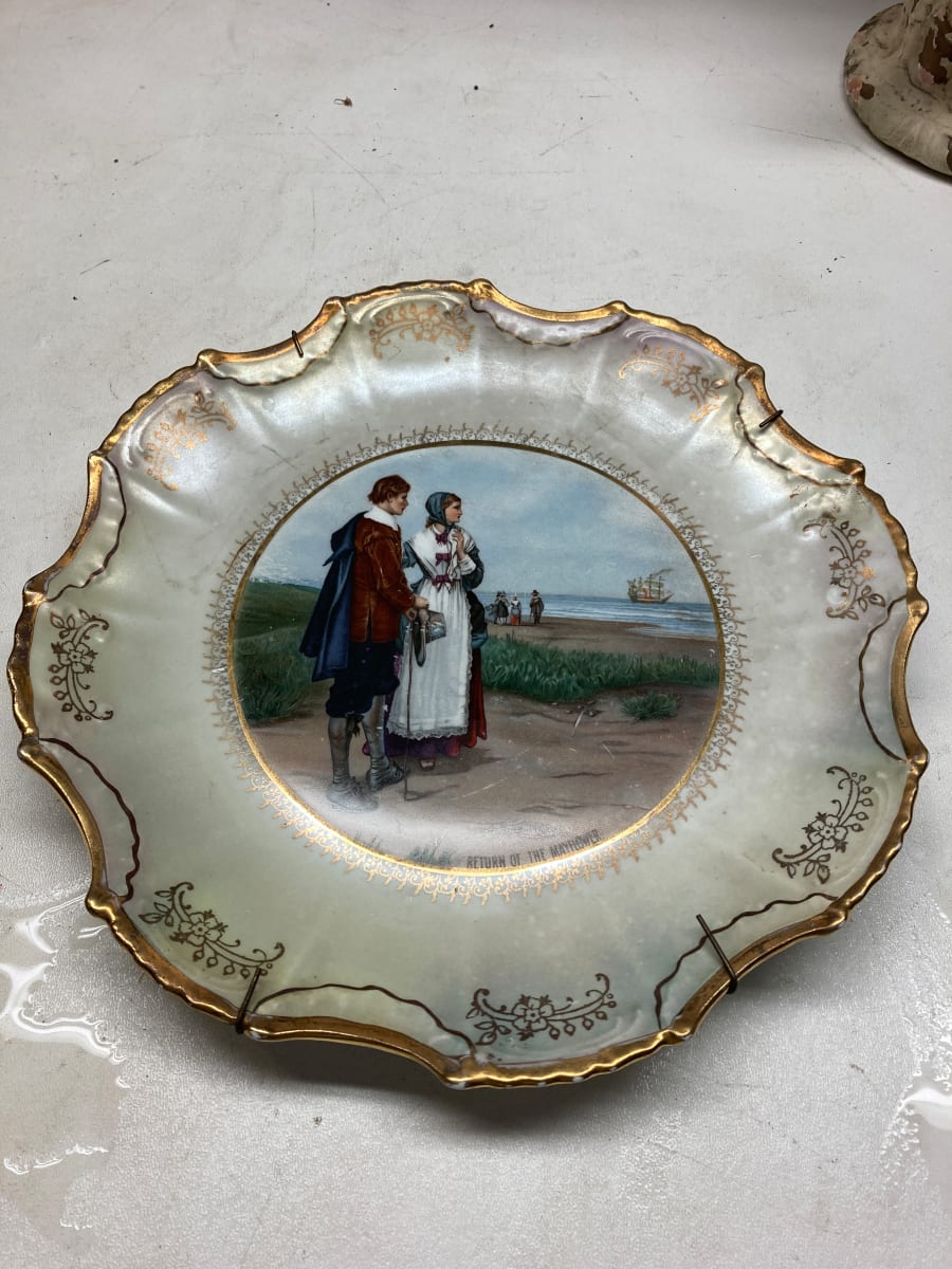 Hand decorated turn of the century plate 