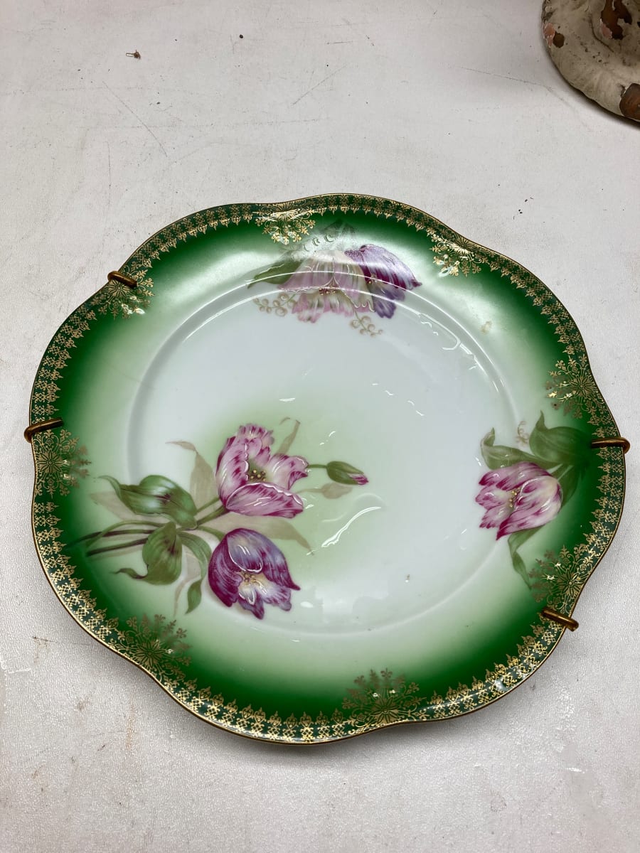 Hand decorated turn of the century plate 