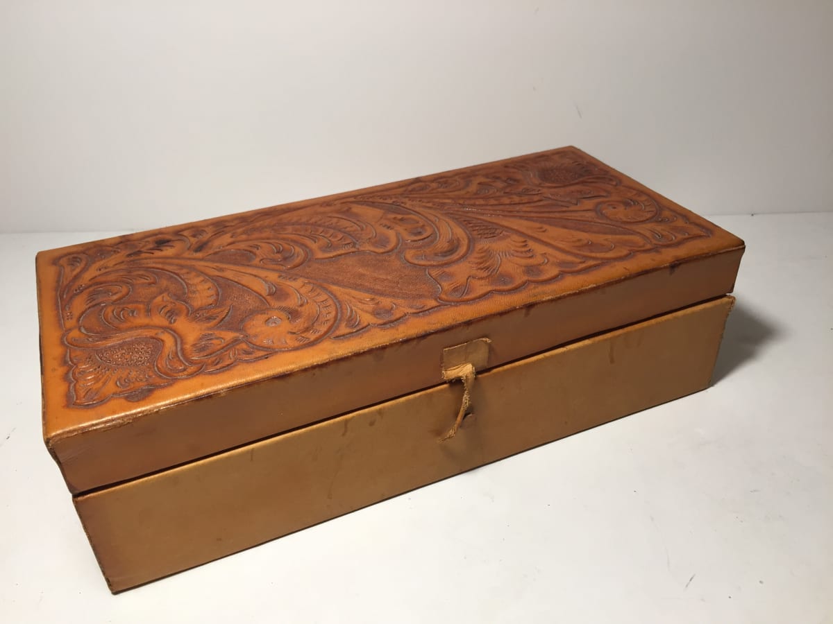 Hand tooled leather box 