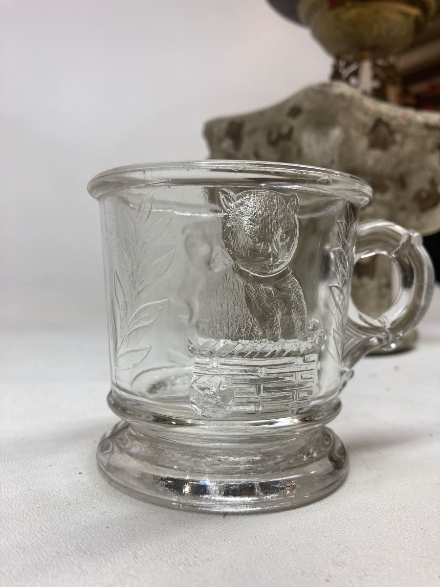 EAPG clear glass animal mug 