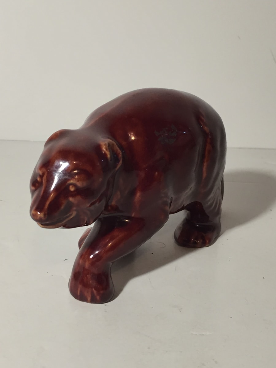 vintage ceramic red bear figure 