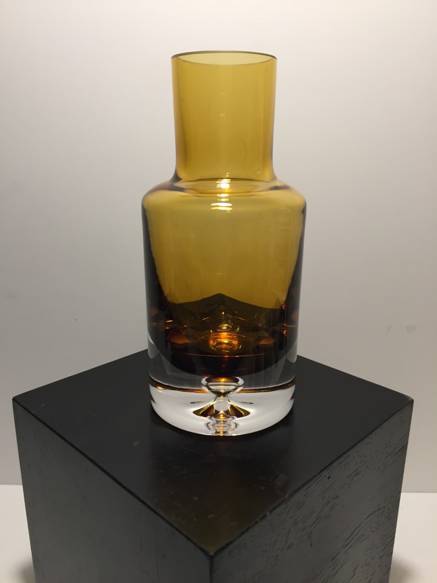 Amber scandinavian art glass vase 