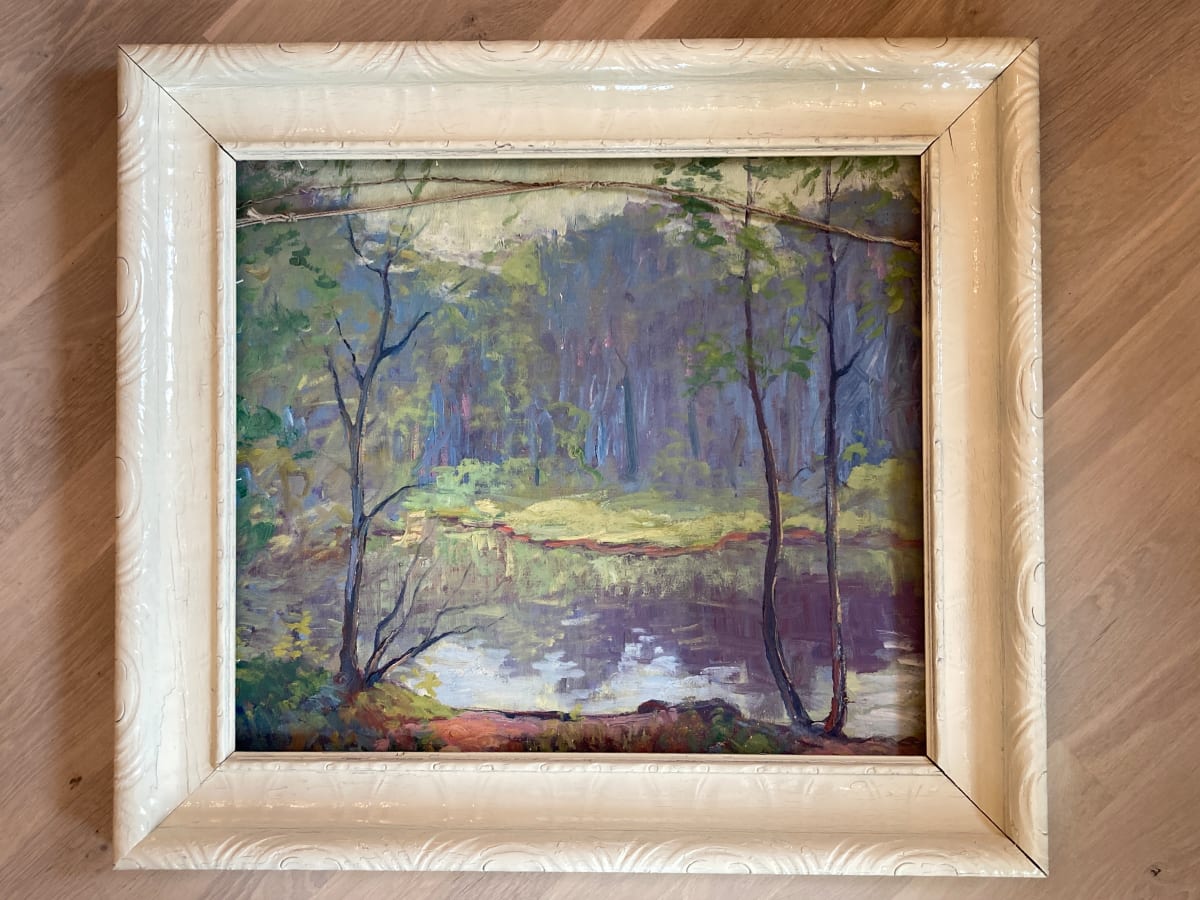 Carl G. T. Olson New Hampshire river oil on board 