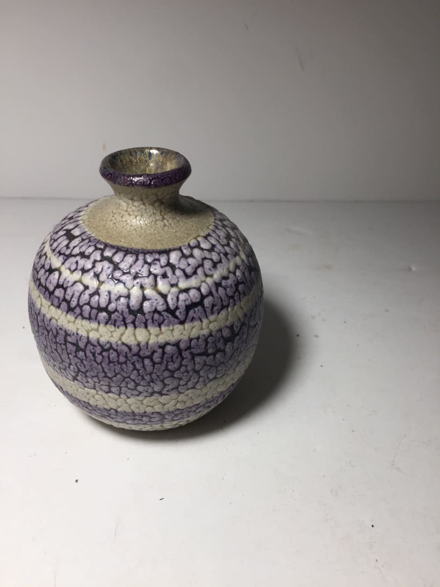 vintage mottled  Scandinavian art pottery vase 