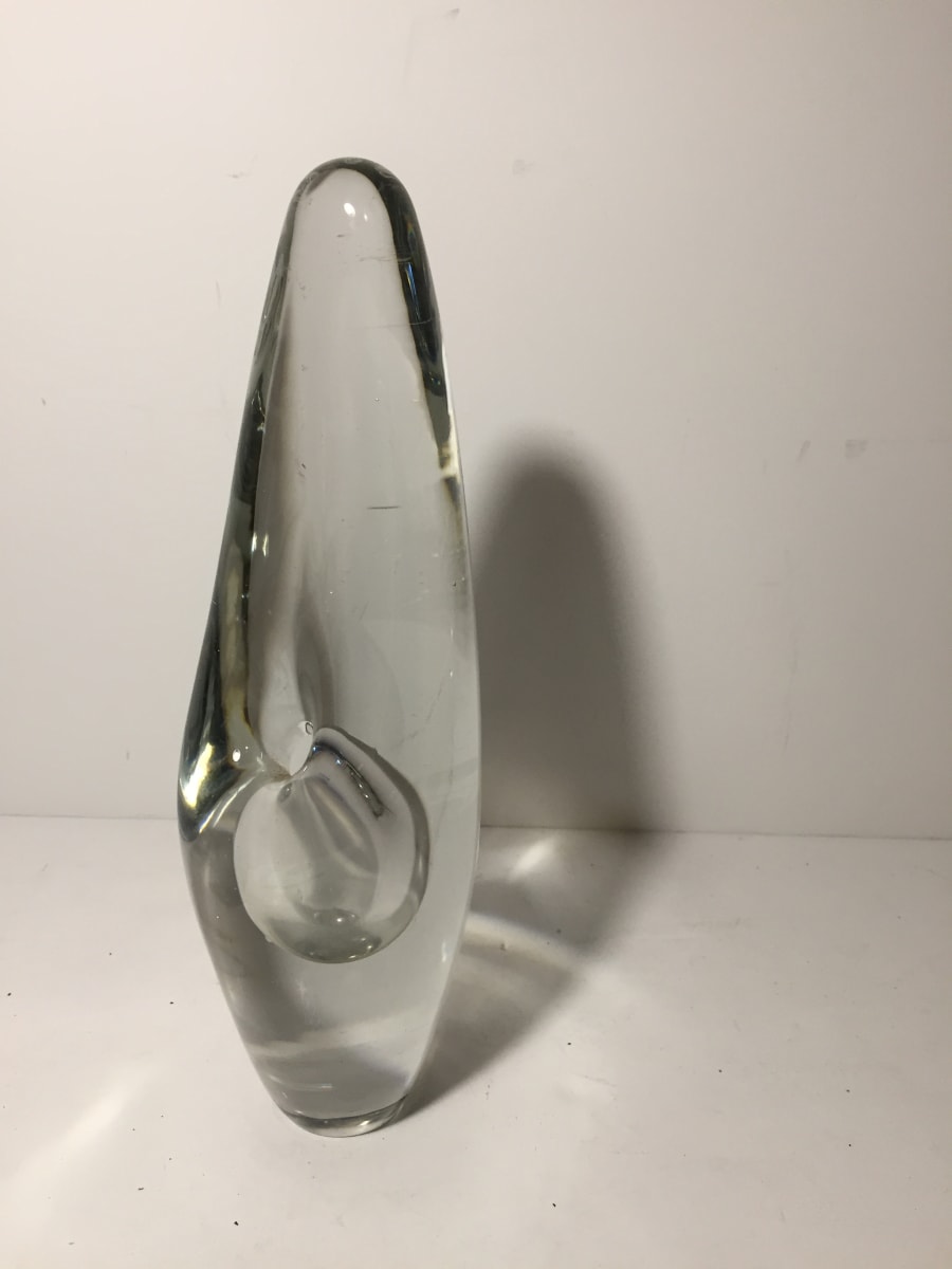 Venetian clear art glass vase 