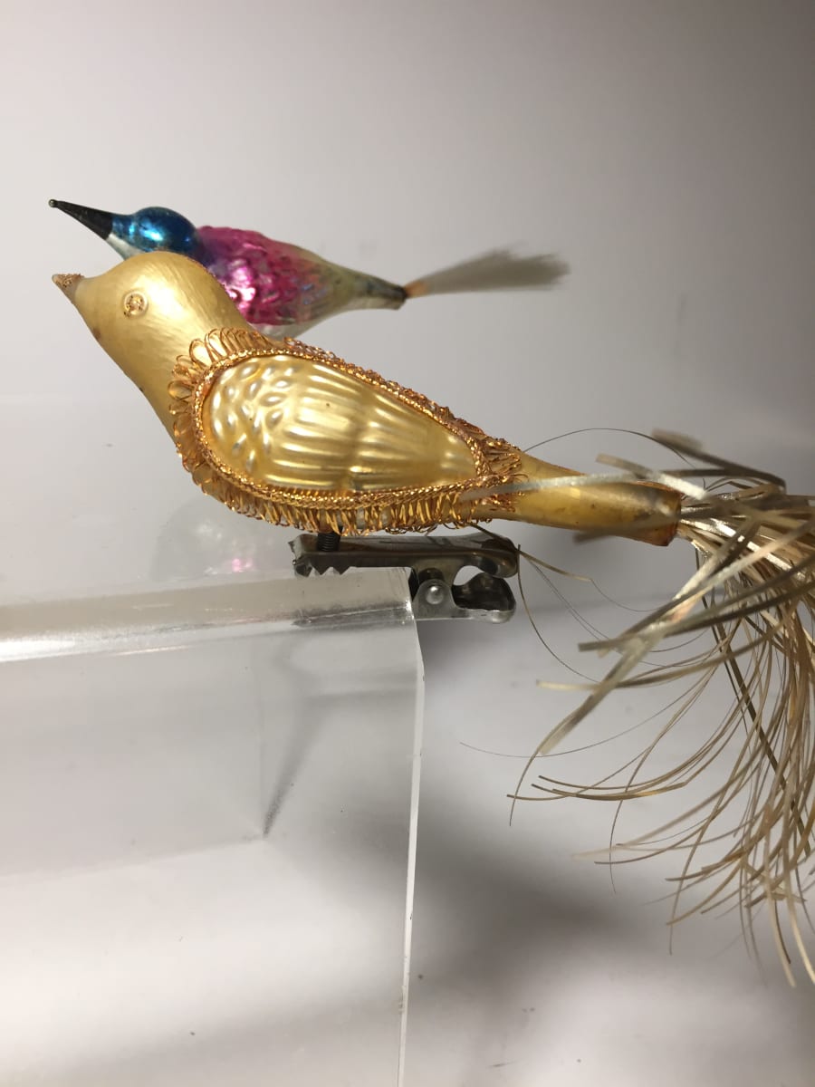 Vintage hand blown Christmas tree bird figure 