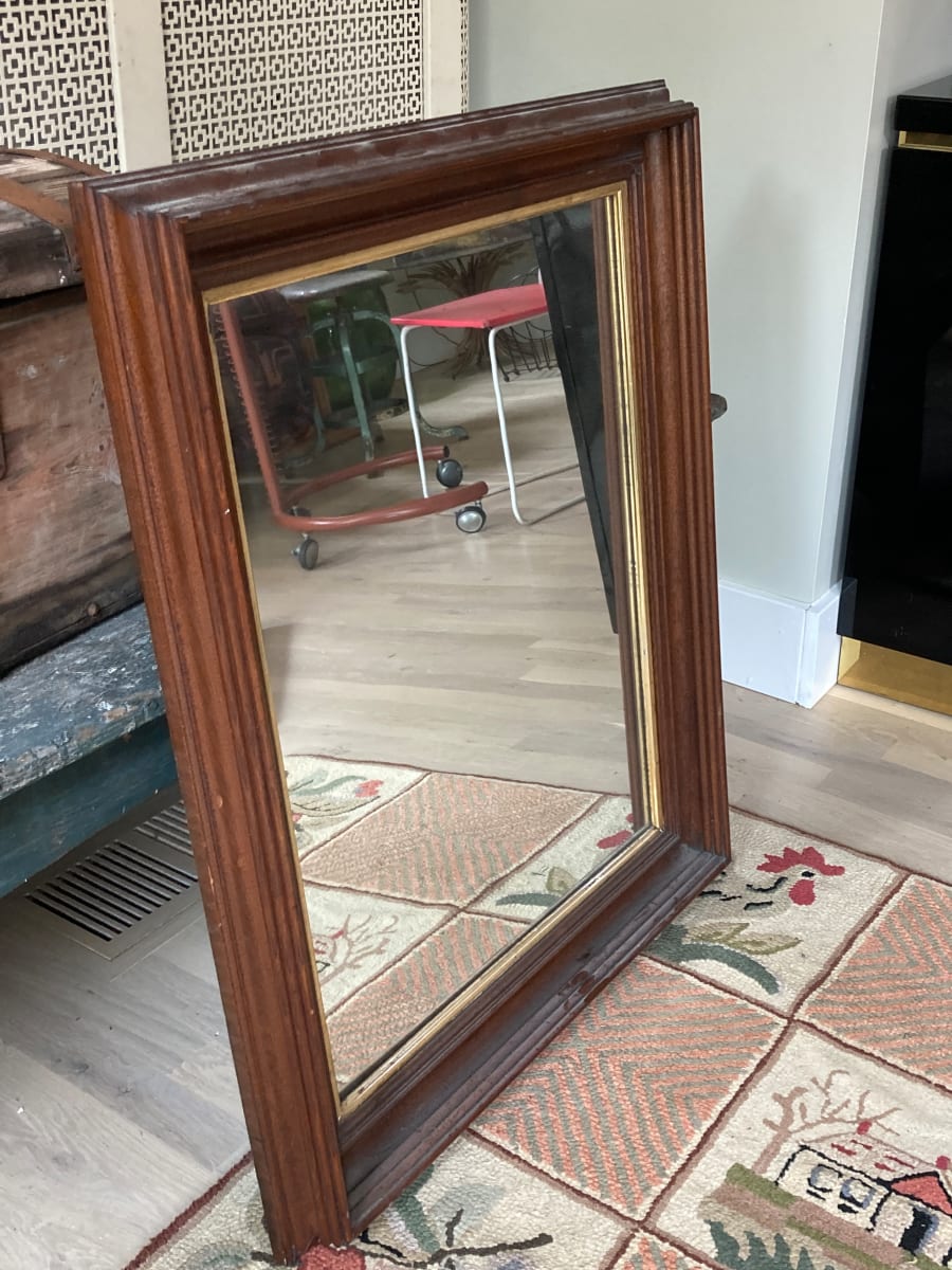 vintage Victorian walnut mirror 