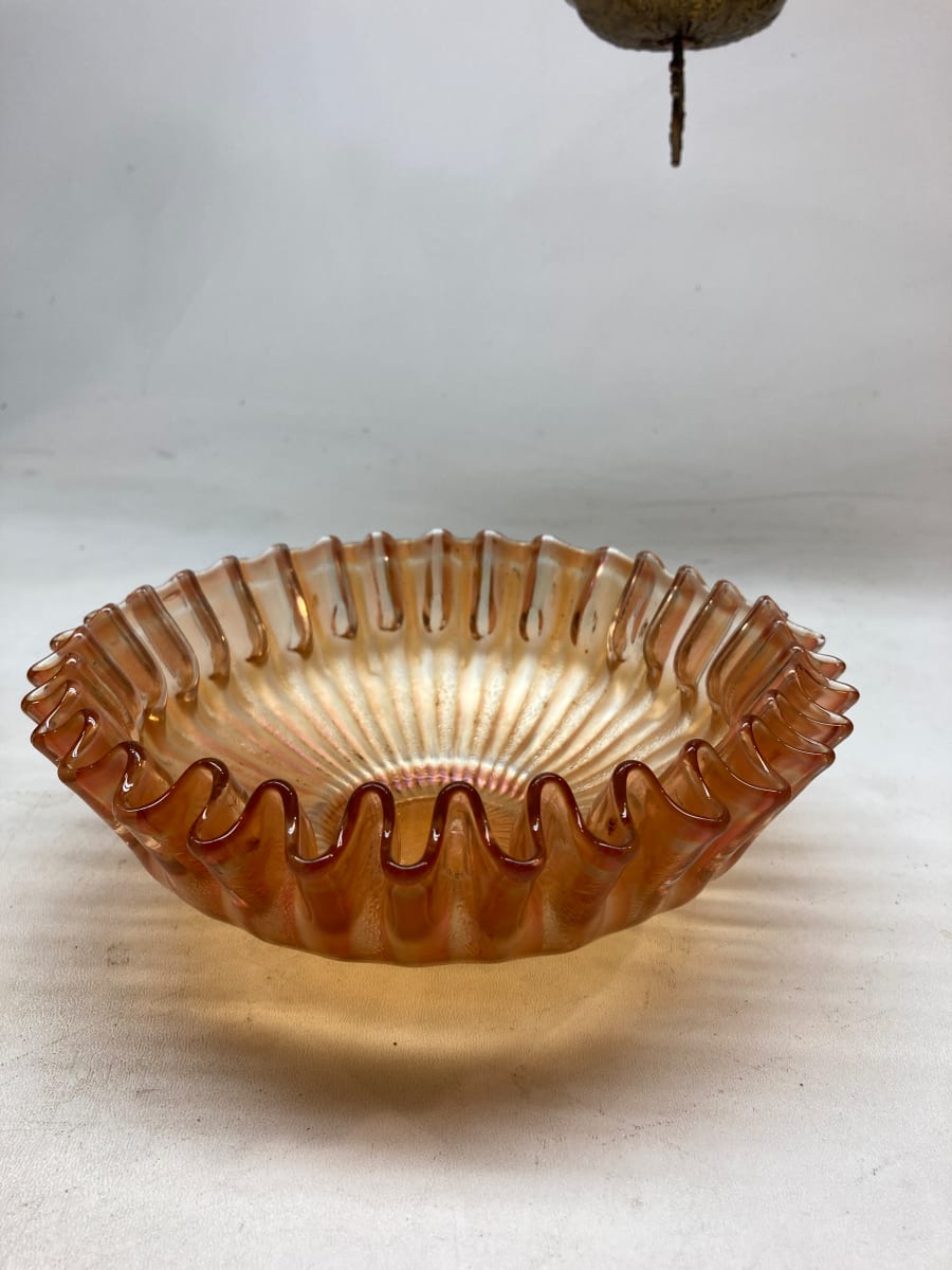 carnival glass ruffle edge bowl 